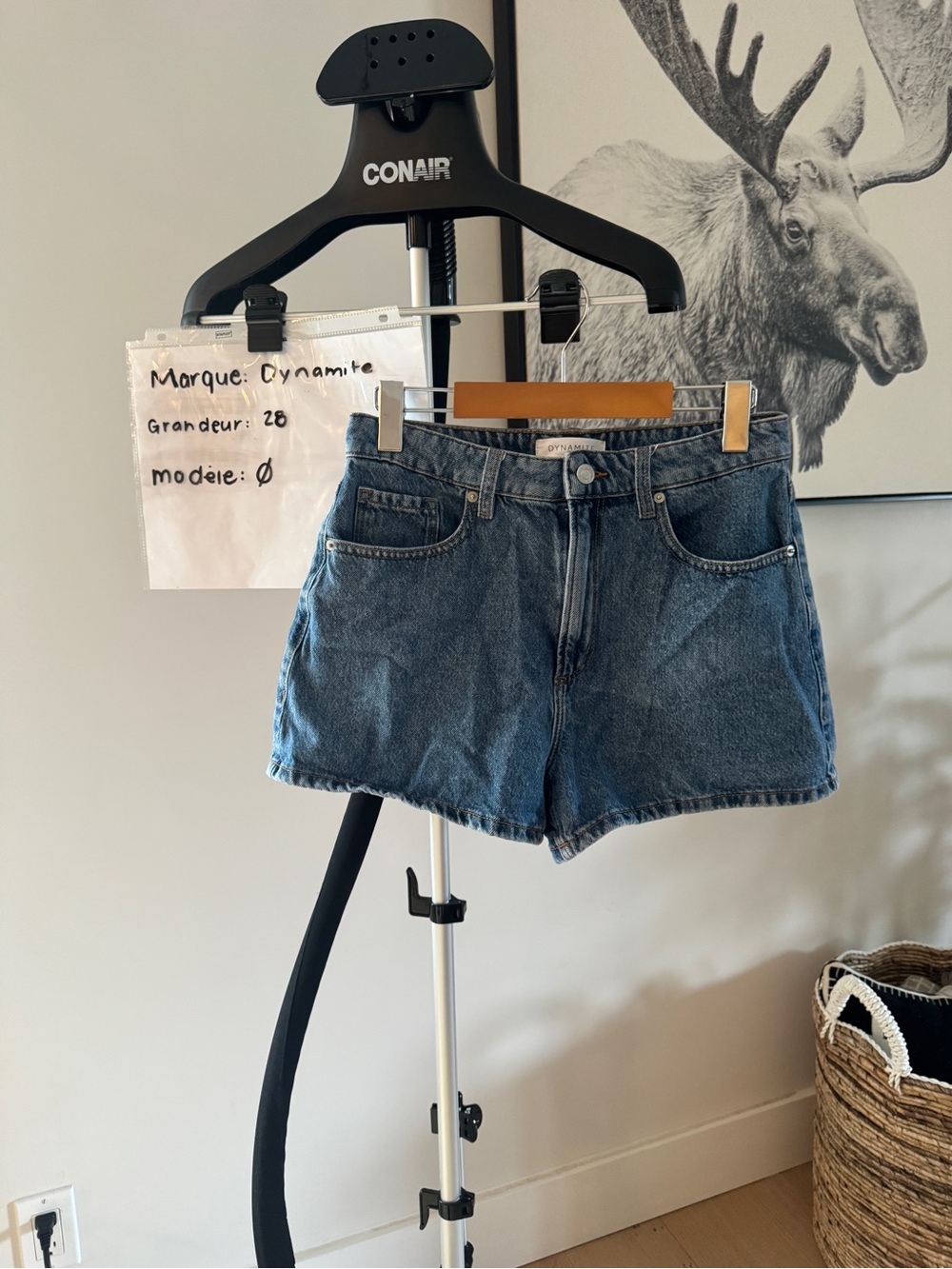 Dynamite Mid-Blue High-Rise Denim Shorts